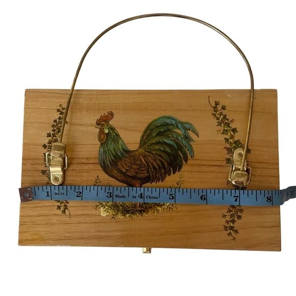 VINTAGE Handmade Decoupage Wooden Box Purse - Picture 8 of 10